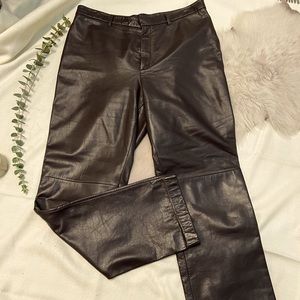 Vintage straight leg brown leather pants size 12